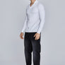 SikSilk - White Long Sleeve Polo